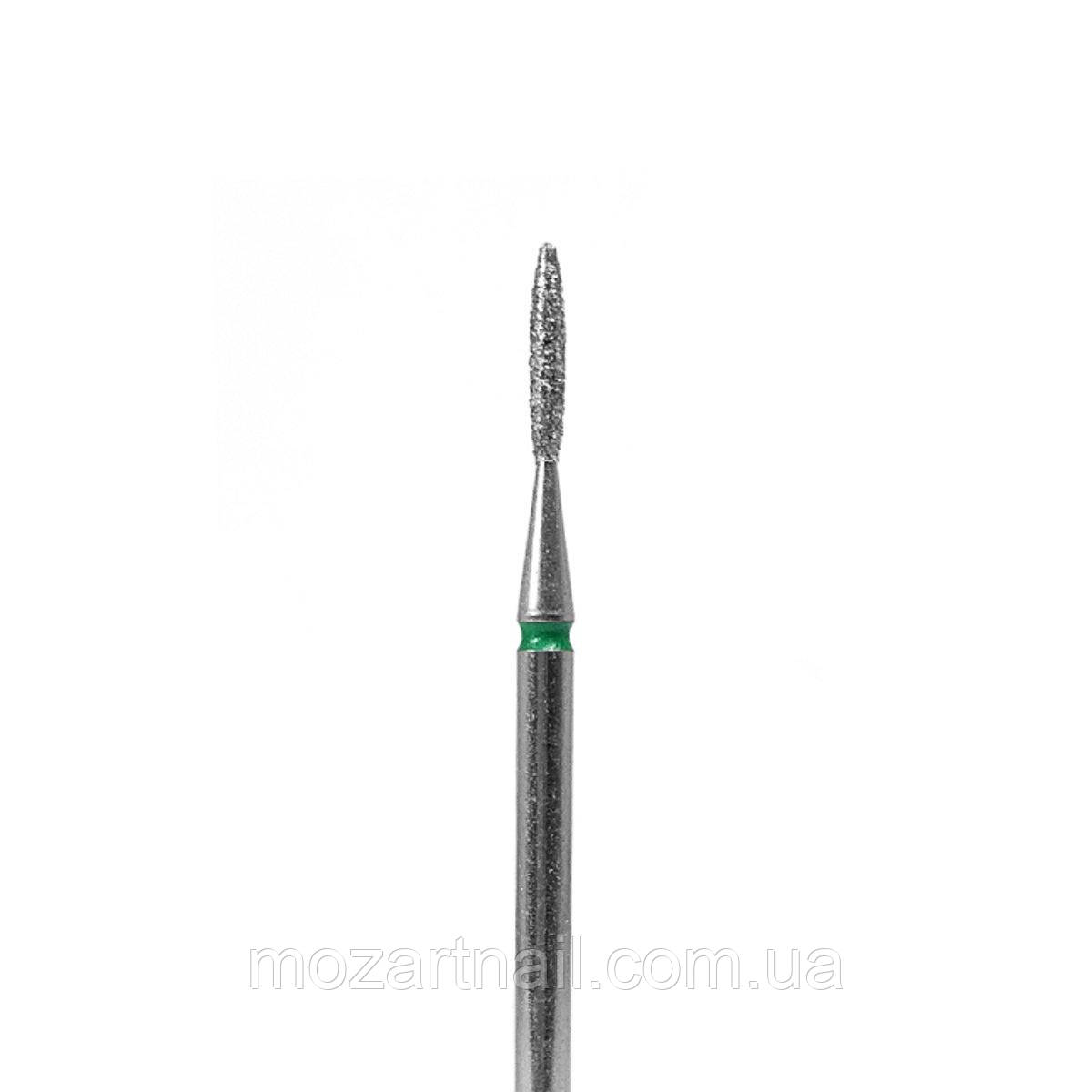 Фреза алмазна "Полум'я" DF002-14-G (зелена насічка, d 1.4 mm)