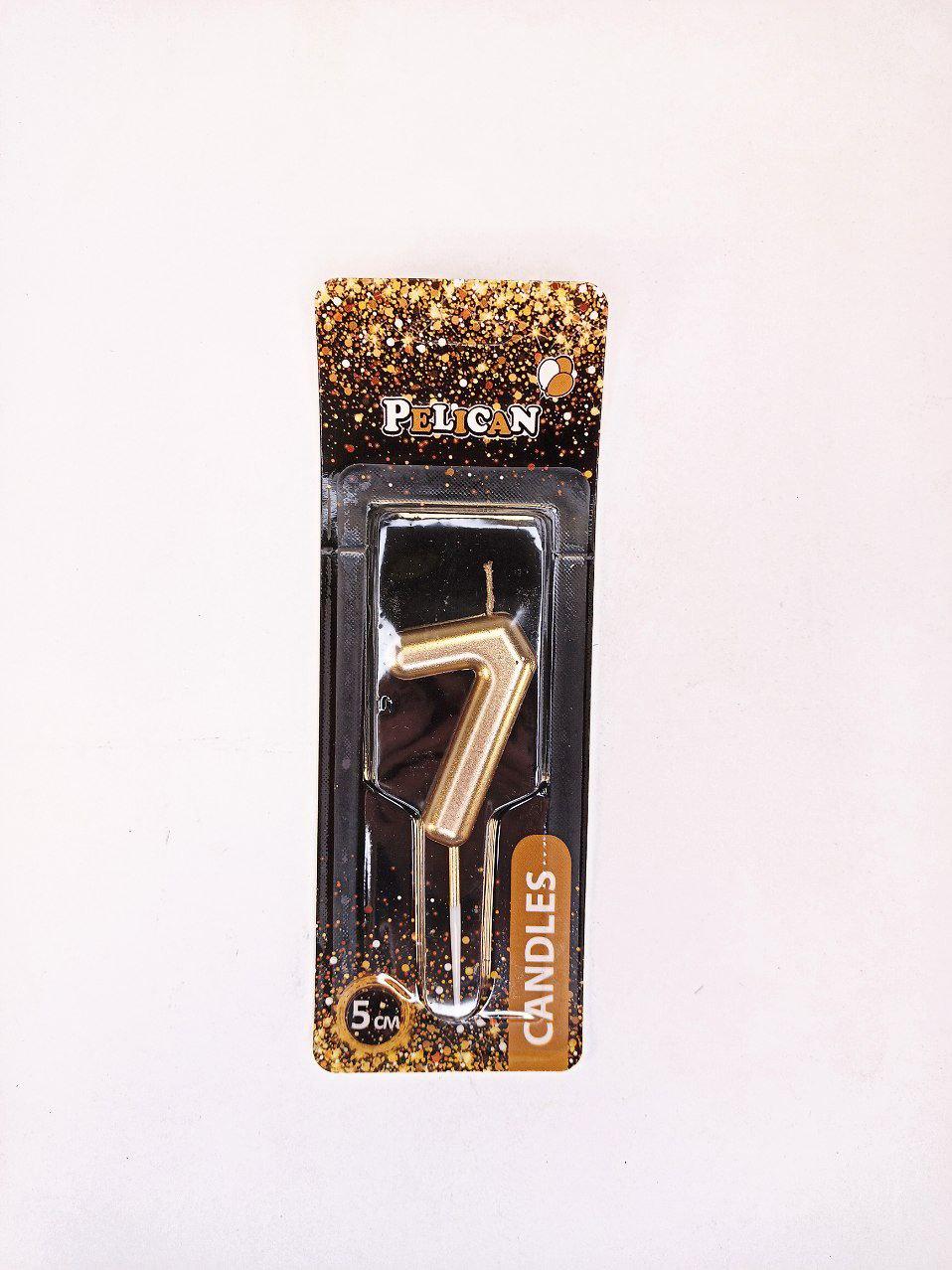 Свічка для торта Pelican "7" ЗОЛОТО 5 см 865017 KNZ