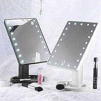 Зеркало с диодами, Зеркало с LED подсветкой прямоугольное, Настольное зеркало для макияжа, жми купитьь