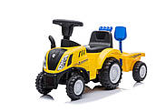 Каталка толокар 658T-6 Трактор з причепом, лопаткою та грабельками світлові та звукові ефекти, фото 2