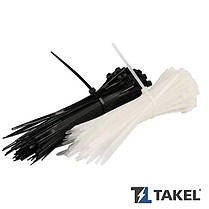 Стяжка кабельна чорна 3х250 (100шт) TAKEL / Нейлон / Поліамід / Хомут пластиковий / Універсальний, фото 2