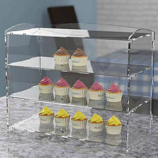 Вітрина з підсвіткою на 3 полиці з дверцятами, вітрина для десертів 500х450х250 мм Акрил 3 мм ACRY, фото 2