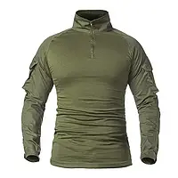 Тактическая рубашка Lesko A655 Green 2XL (38 р.) кофта военная повседневная армейская мужская длинный рукав
