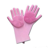 Силиконовые многофункциональные перчатки для мытья и чистки Magic Silicone Glov Розовый, жми купитьь
