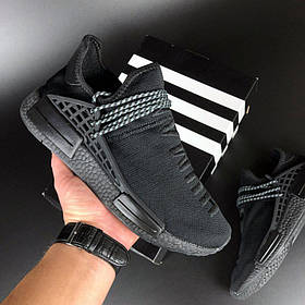 Жіночі кросівки Adidas NMD Human RACE в сіточку стильні молодіжні чорні