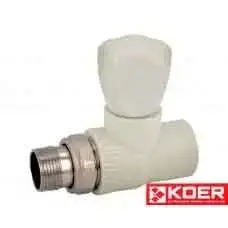 КРАН ВЕНТИЛЬНИЙ РАДІАТОРНИЙ ПРЯМИЙ 25x3/4 PPR KOER