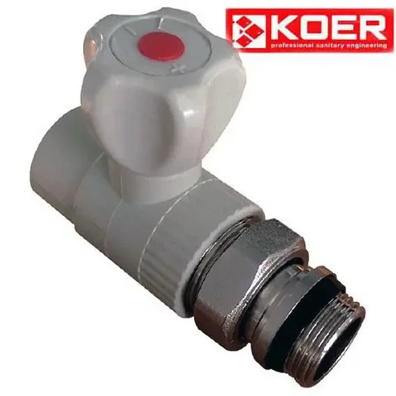 КРАН РАТІАТОРНИЙ ПРЯМИЙ KOER PPR 25x3/4 З СИСТЕМИЙ «АНТИПРОТЕЧКА»