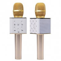 Мікрофон караоке Q7 bluetooth USB, Karaoke DM Q7 GOLD золото, мікрофон-караоке бездротовий з кабелем, тисни купити