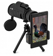 Ударопрочный компактный монокуляр с треногой и клипсой для смартфона Panda Vision PRO 40x60 Черный! Хороший