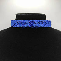 Жіночий чокер ручного плетіння макраме "Томиця" CHARO DARO (синій)