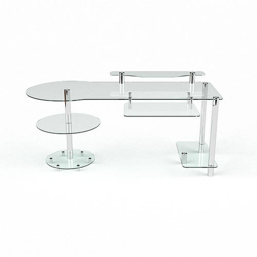 Компьютерный стеклянный стол Марион столешница стекло прозрачная ...