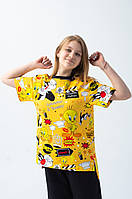 Футболка оверсайз дитяча з яскравим принтом р. 122-158