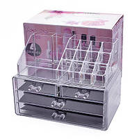 Органайзер Cosmetic Storage Box для хранения косметики и аксессуаров на 4 отделения, без риска