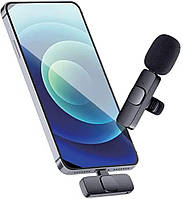 Микрофон петличный беспроводной для телефона К8 Разъем Lightning для iPhone 7, 8, Х, 11, 12,13 для блоггеров
