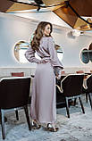 Сатинове плаття-халат Люкс капучино (різні кольори) XS S M L, фото 2