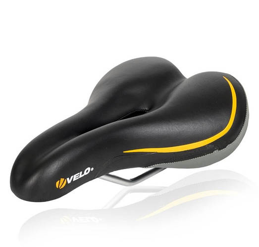 Купить Комфортное седло для велосипеда VELO черное с вентиляционным ...