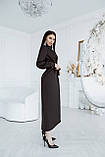 Сатинове плаття-халат Люкс чорне (різні кольори) XS S M L, фото 5