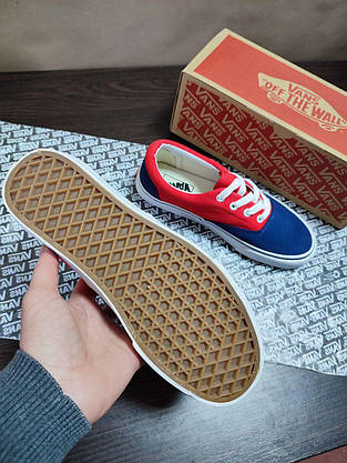 Кеди-крипери VANS Authentic Navy / RED / Blue ванси СИНІЄ З КРАСНИМ на білій підошві жіночі унісекс 2023, фото 6