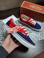 Кеди-крипери VANS  Authentic  Navy / RED / Blue ванси СИНІЄ З КРАСНИМ на білій підошві жіночі унісекс  2023