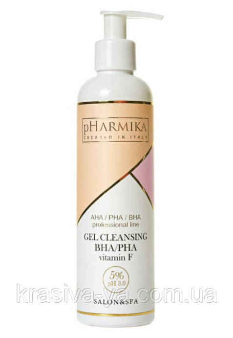 Очищаючий гель з РНА/ВНА кислотами та вітаміном F 5% рН 3.0 Cleansing Gel BHA/PHA & Vitamin F 5% рН 3.0, 250 мл