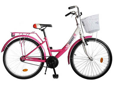 Велосипед пiдлiтковий 24 рама вiдкрита 01-2 CZ бiло-лiлов. 174-011 ТМ ХВЗ