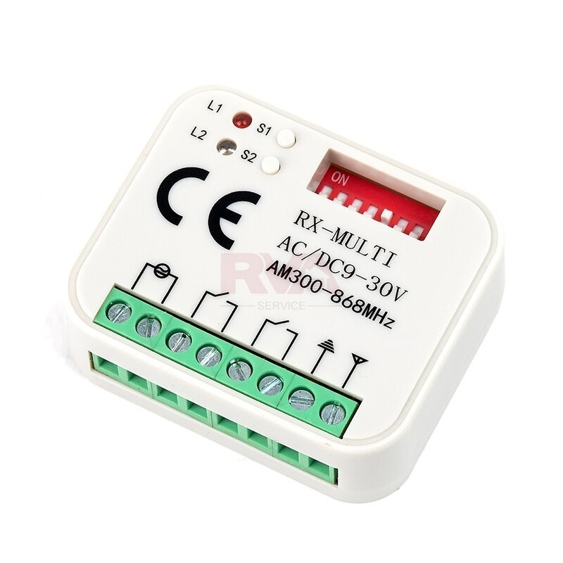 Універсальний приймач RX-Multi на 2 канали 300-868мГц AC/DC 9-30В