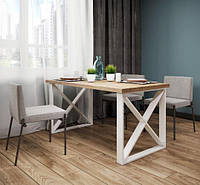 Стол обеденный металлический для кухни, гостиной и кафе Люксор