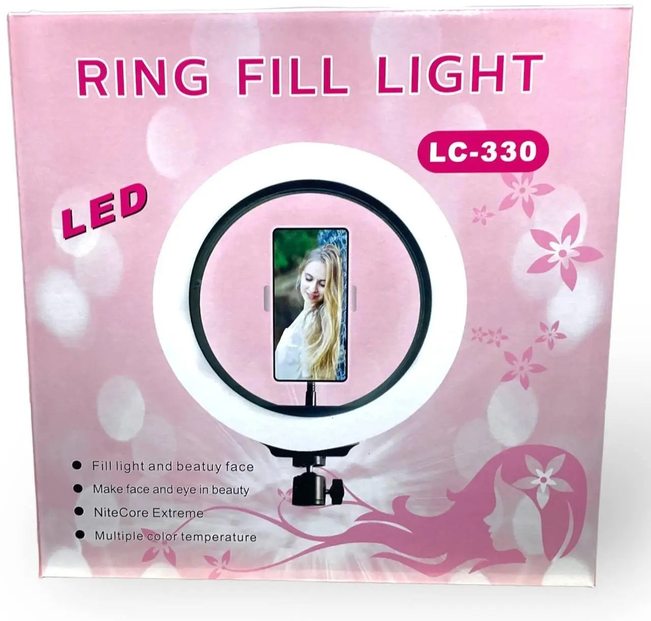 Кільцева LED-лампа LC-330 (1 кріп.тел.) (USB) (33см)