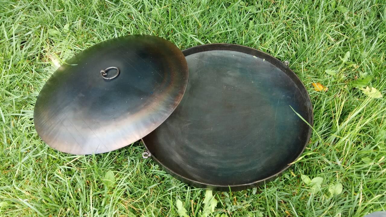 Крышка для сковороды садж из диска бороны сталь 50 см Черный - фото 6 - id-p1811084487