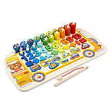 Дерев'яна навчальна іграшка (вкладиш — сортер, магнітна риболовля) арт. 41656, фото 2