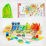 Дерев'яна навчальна іграшка (вкладиш — сортер, магнітна риболовля) арт. 41656, фото 5