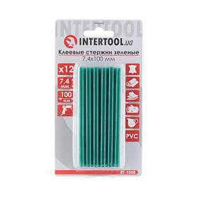 Комплект стрижнів клейових зелених 7,4 мм * 100 мм, 12 шт. INTERTOOL RT-1058 mst mst