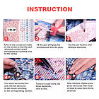 Алмазна вишивка, собачка коргі 30х40 см, квадратні стрази, повна викладка, фото 2