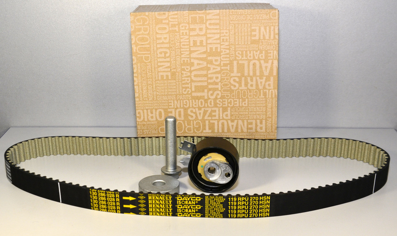 Комплект натягувач + ремінь ГРМ на Renault Megane IV 2016-> 1.5 dCi — Renault (Оригінал) - 130C11508R, фото 1