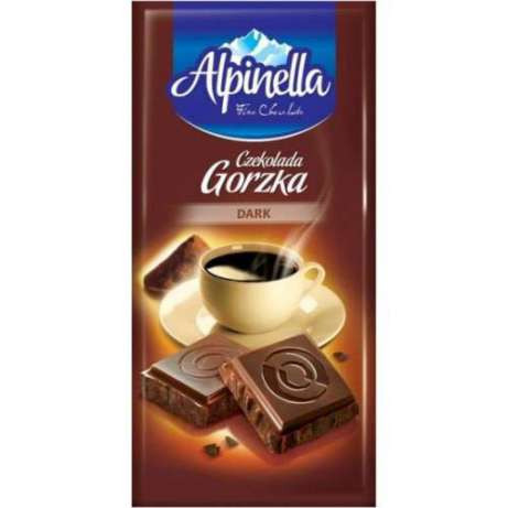 Шоколад Alpinella Czekolada Gorzka Dark Альпинелла чорний гіркий Польща 90 г