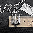 Срібний ланцюжок та Герб України тризуб срібло чорнене 925 проби комплект, фото 7