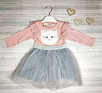 Платье розовый верх Kitten 4662, розмір 74