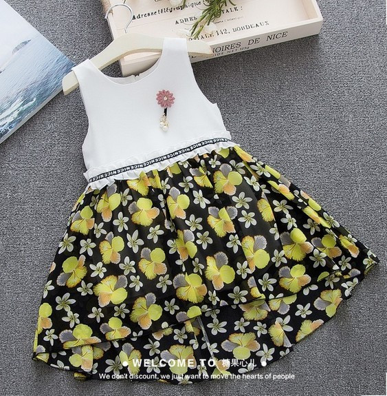 Сукня дитяча літня з жовтими квіточками, розмір 90