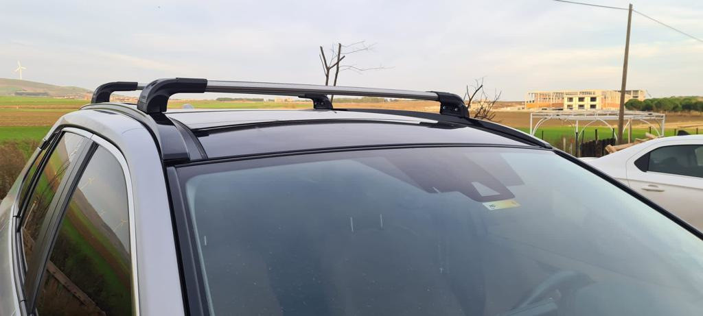 Поперечний багажник на інтегровані рейлінги Strong (2 шт) Чорний для Toyota Rav 4 2019- рр, фото 1