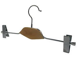 Плечики для штанів металеві з дерев'яною вставкою бук 35 (см)