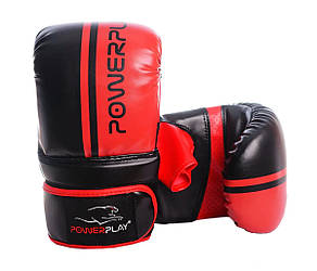 Рукавиці боксерські PowerPlay 3025, Black/Red S