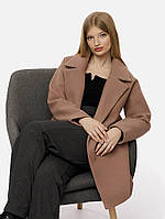 Женское демисезонное пальто оверсайз цвет бежевый ЦБ-00210793
