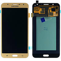Екран (дисплей) Samsung Galaxy J7 Neo J701F + тачскрин золотистый OLED