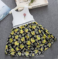 Платье детское летнее с желтыми цветочками, розмір 90