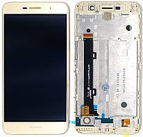 Екран (дисплей) Huawei Y6 Pro TIT-U02 Enjoy 5 HONOR 4C PRO, TIT-L01 з тачскріном золотистий з рамкою