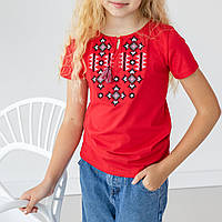 Вышиванка-футболка Moderika Зоряна красная с вышивкой 92