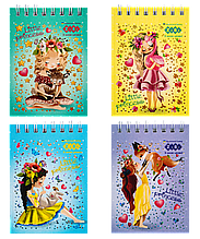 Блокнот на пружині зверху LITTLE PRINCESS, А7, 40 л., карт. обкладинка, KIDS Line