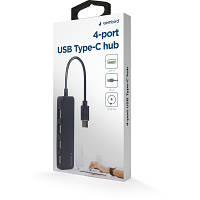 Концентратор Gembird USB-C 4 ports USB 2.0 black (UHB-CM-U2P4-01), фото 3