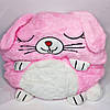 Мультяшний спальний мішок для дітей (130х50 см) 3в1 Рожевий / Дитячий спальник / Плед-подушка іграшка, фото 3