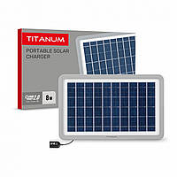 Портативное зарядное устройство солнечная панель Titanum TSO-M508U 8W, Сірий